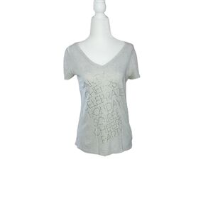 Gap Tshirt M Gray Vneck Woman top blouse shirt